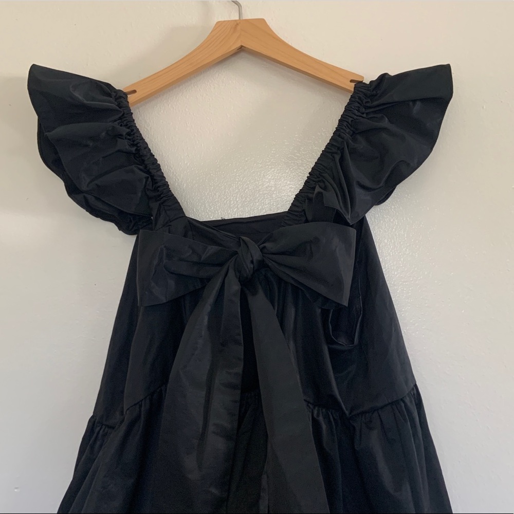 Eloquii Black Ruffle Strap Midi Dress with Back Bow - Picture 5 of 11